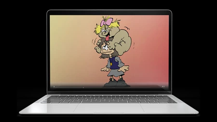 Laptop mit einem Verstehvideo.